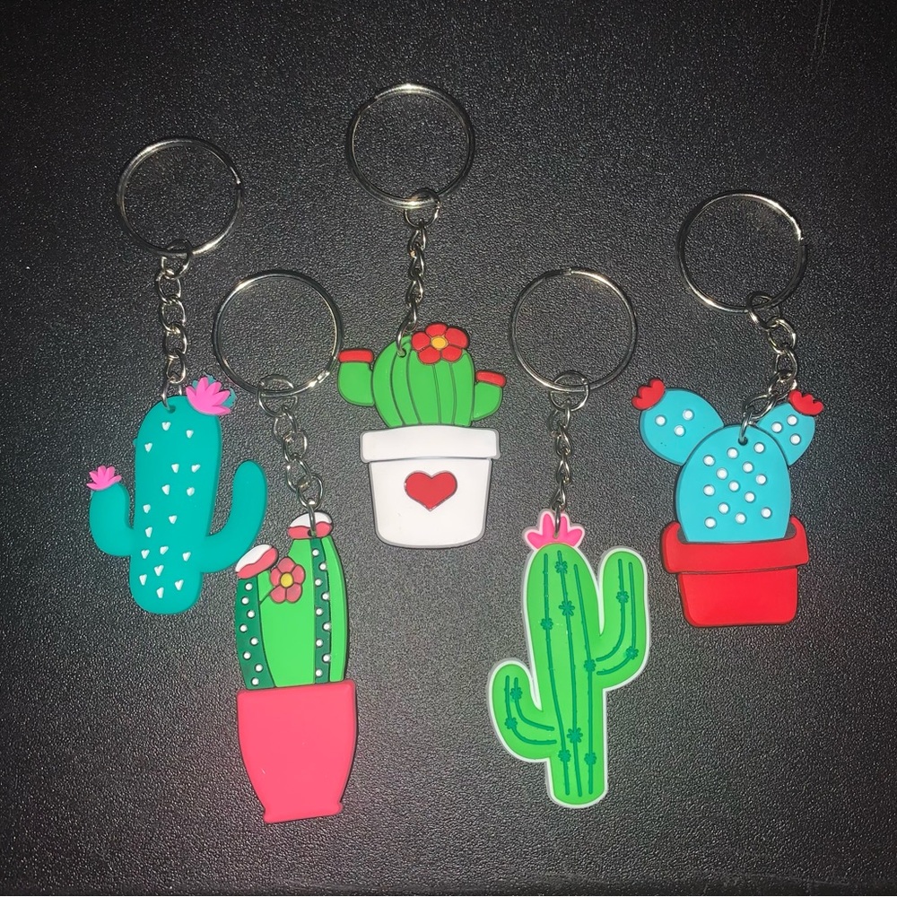 Lot of 5 Cactus Keychains